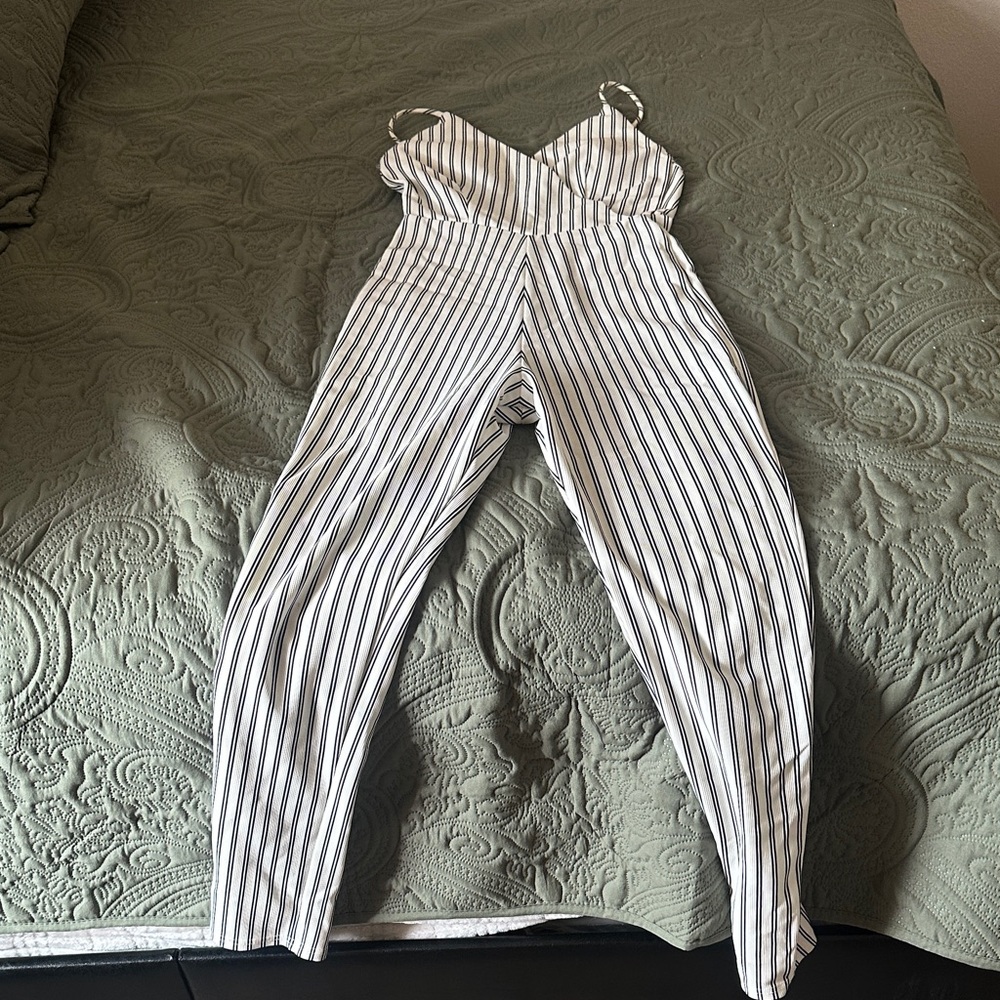 Trac Monochrome Striped Jumpsuit